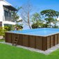 Bali Holzpool rechteckig 7,90 x 4,00 x 1,38 m | W&auml;rmepumpe Set