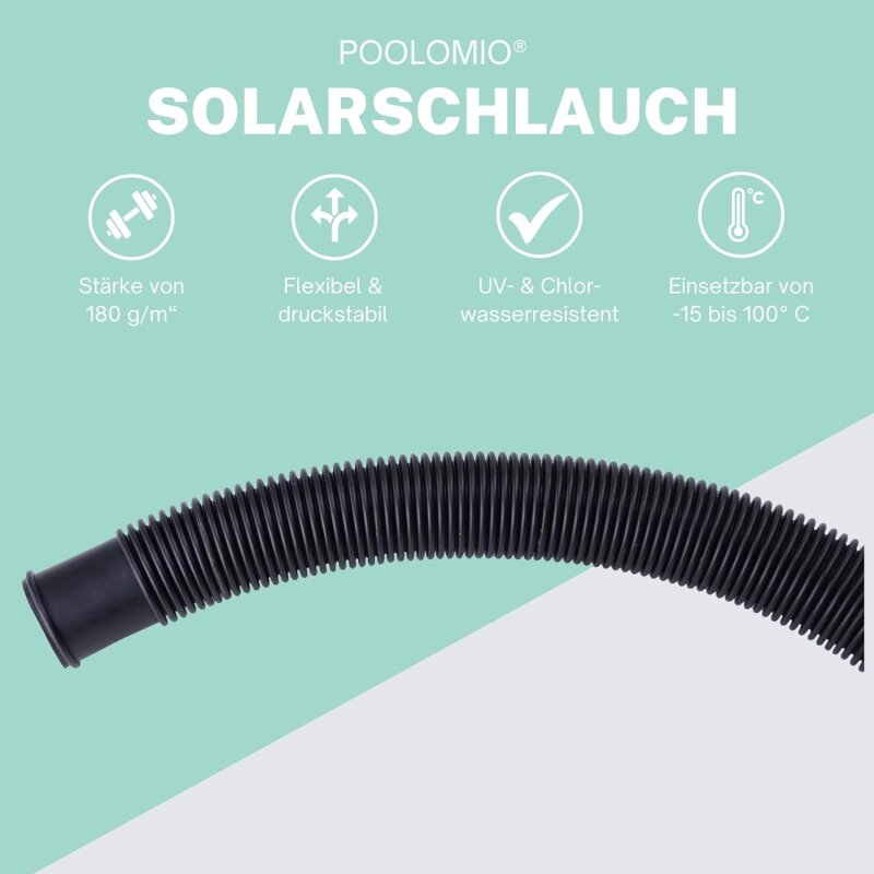 Solarschlauch schwarz 38 mm Solarheizung Poolheizung 