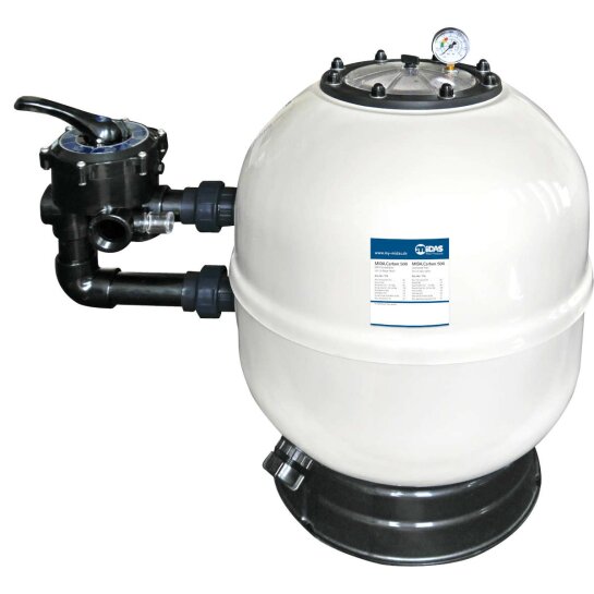 Midas Carbon GFK Filterbehälter inkl. 6-Wege-Ventil Ø 500 mm