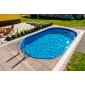 Stahlwandpool Oval Ibiza 416 x 800 x 150 cm Blau Mosaik