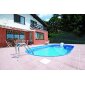 STARTER SET Stahlwandpool Oval Ibiza 416 x 800 x 150 cm Blau Mosaik