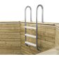 TREND Holzpool-Set Achteckig Langform - 610 x 400 x 124 cm - Sandfarbene Innenfolie