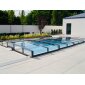 Pool&uuml;berdachung PRESTIGE - UV-Klarglas - Aluminium Struktur | 4,25 x 12,36 m