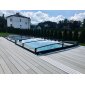 Pool&uuml;berdachung PRESTIGE - UV-Klarglas - Aluminium Struktur | 4,25 x 12,36 m